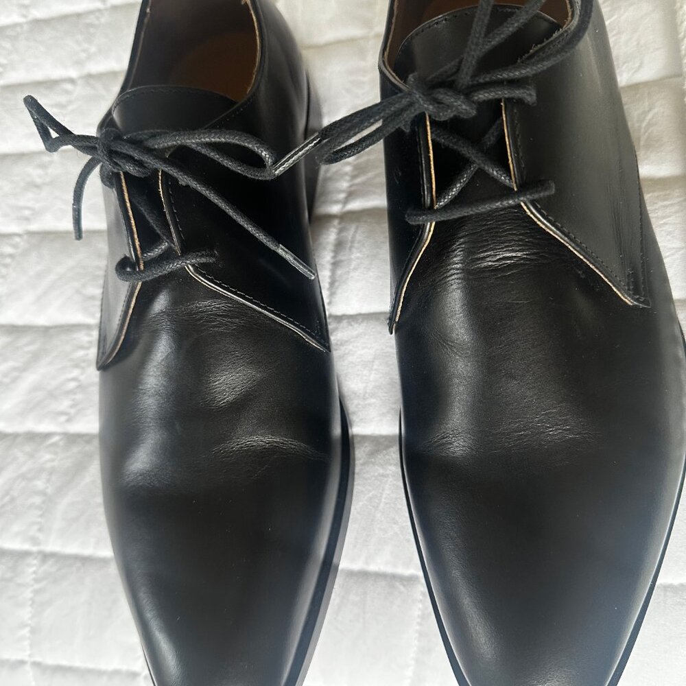 ๐ค Everlane Black Leather Oxford Shoes โ Size 8.5 (Made in Italy) Women's - Picture 5 of 8